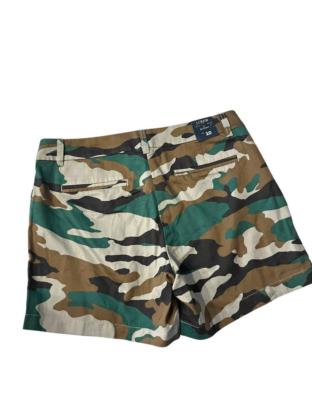 NWT J. Crew Camouflage Print Women's Utility Shorts - Green Camo Sz 10 - Picture 2 of 6